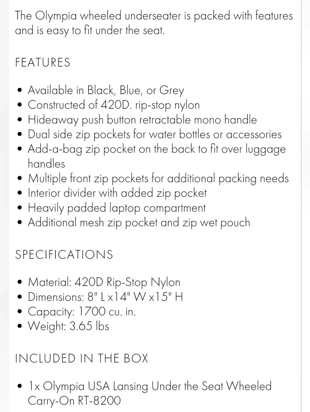 New Olympia Maroon Travel Carry-On Tote Bag